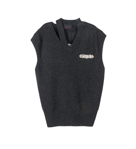 MERINO SEAM BITE VEST CHARCOAL/PEARL/CLEAR
