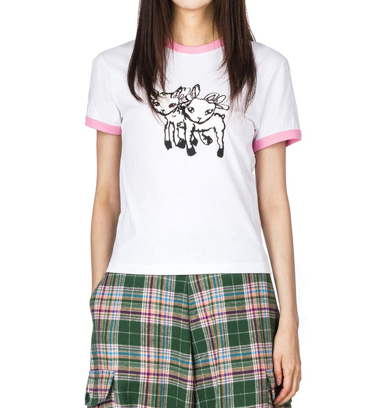 ERI PRINT BABY TEE WHITE