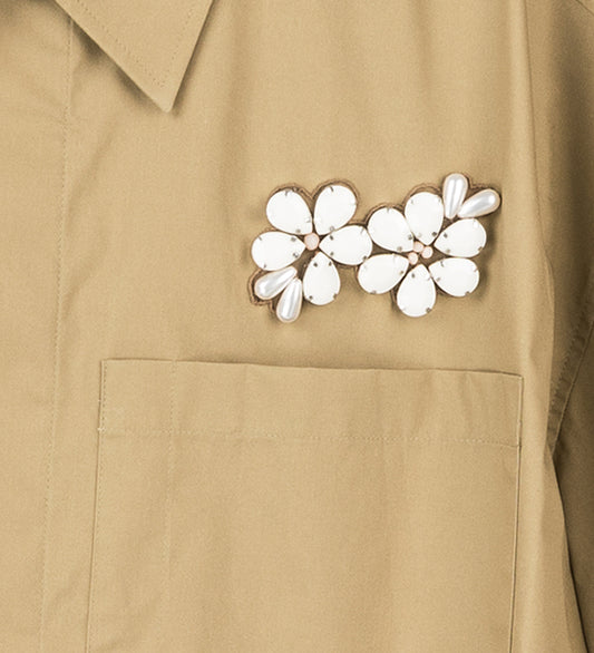 BOXY PEN POCKET SHIRT KHAKI/OPAQUE MULTI