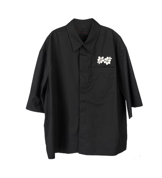 BOXY PEN POCKET SHIRT BLACK/OPAQUE MULTI