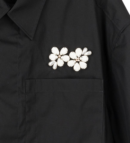 BOXY PEN POCKET SHIRT BLACK/OPAQUE MULTI