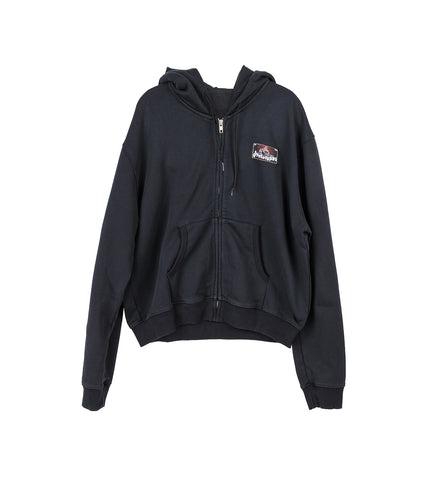 ZIP-UP HOODIE WITH TAG BLACK