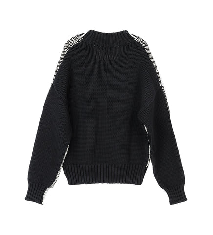 PAINTED OVERSIZED SWEATER BLACK WHITE