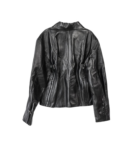 LUR LEATHER JACKET SMOKEY BLACK