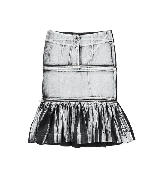 PAINTED WORKWEAR SKIRT BLACK