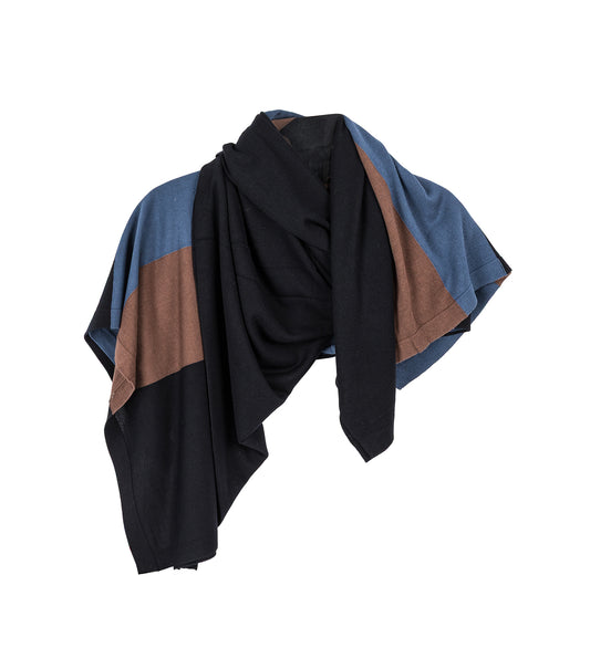 SIGO WIDE KNIT SCARF BROWN