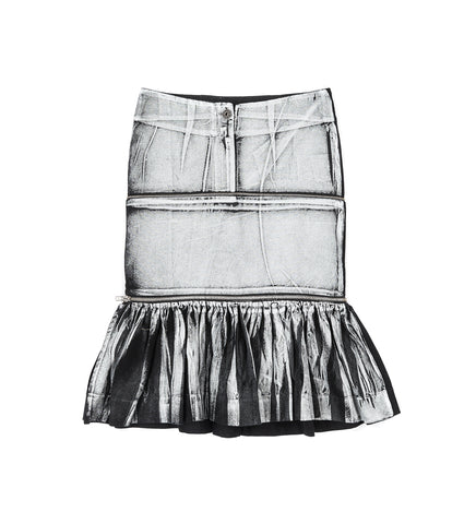 PAINTED WORKWEAR SKIRT BLACK