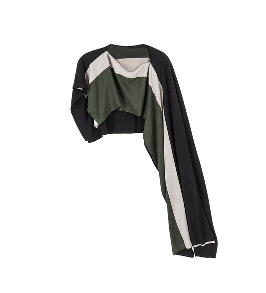 SIGO WIDE KNIT SCARF BLACK