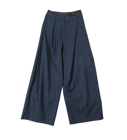 FOLDED TROUSER BLUE CHECKED