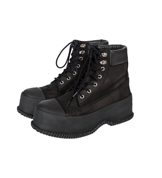 LEATHER VULCANIZED RUBBER WORK BOOT BLACK