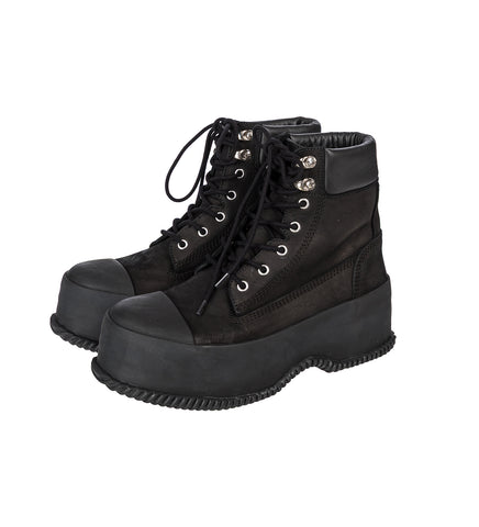 LEATHER VULCANIZED RUBBER WORK BOOT BLACK