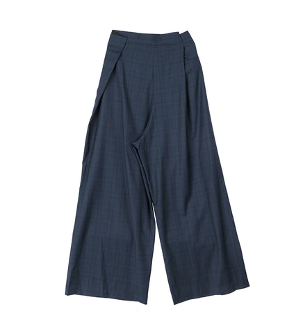 FOLDED TROUSER BLUE CHECKED