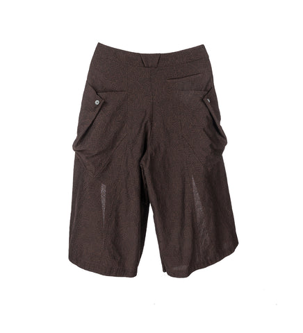 DAHLIA DRAPED SHORTS DARK ELM