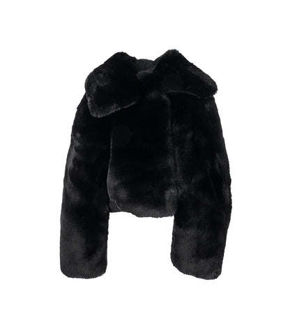 FLUFFY FUR JACKET BLACK