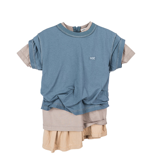 TRIPLE TEE GREY/BEIGE