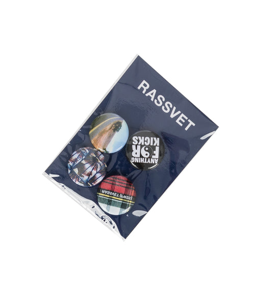 SET OF 4 PINS PLASTIC MULTI
