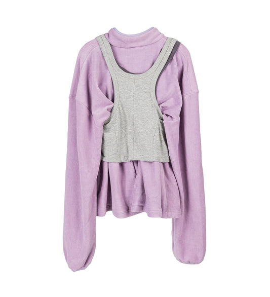 TANK TOP ZIP HOODIE LILAC/GREY