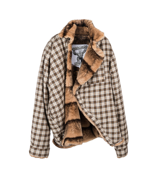 PADDED SHIRTJACKET BEIGE CHECKED