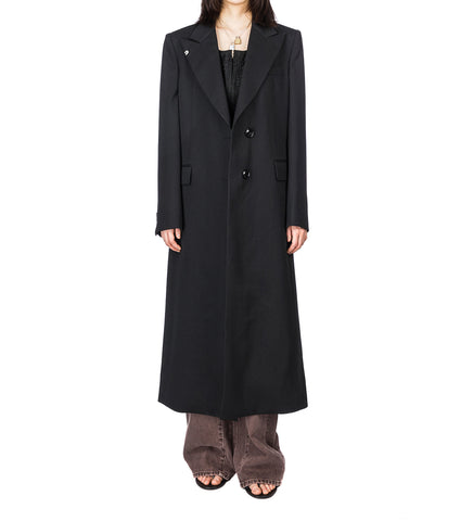 MANTA COAT COARSE BLACK GABARDINE