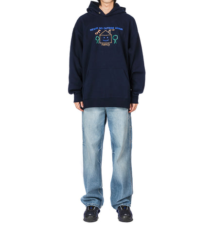 NEVER GO OUTSIDE AGAIN HOODY NAVY