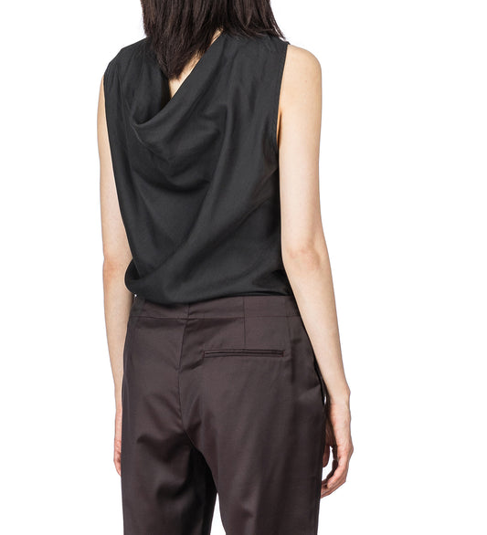 VIRTUOUS TOP STILL BLACK CALM CUPRO COTTON