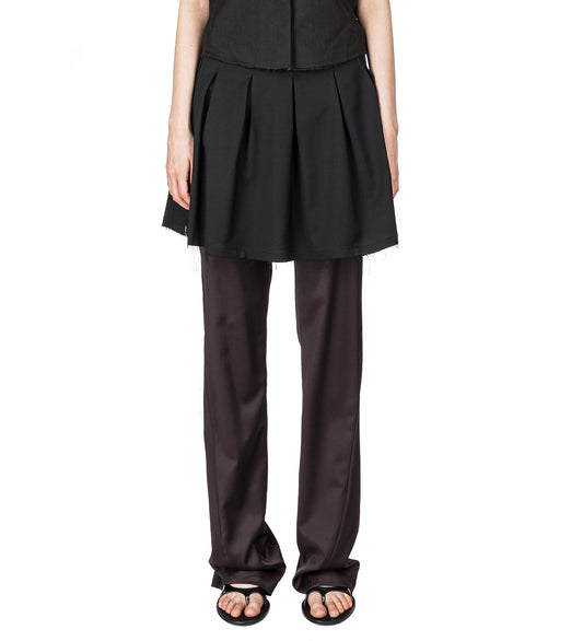 OBJECT SKIRT BLACK WORSTED WOOL