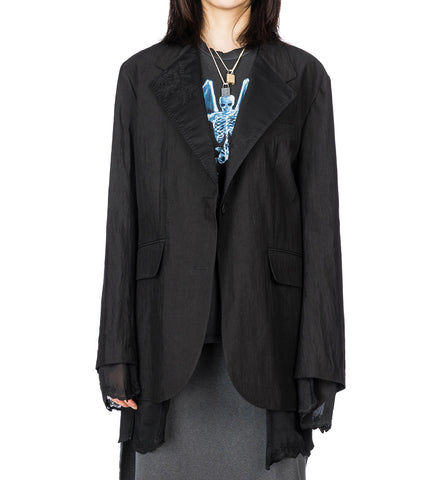 REVERSIBLE DRIP BLAZER SOOT BLACK TECHFLAX
