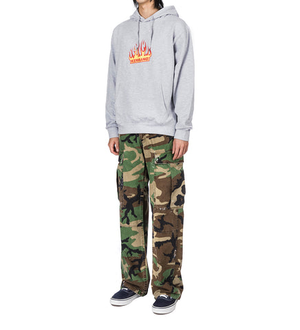 KERRANG! FLAME HOODIE GREY