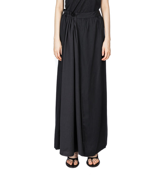 BEACH SKIRT DRAPING BLACK LYOCELL