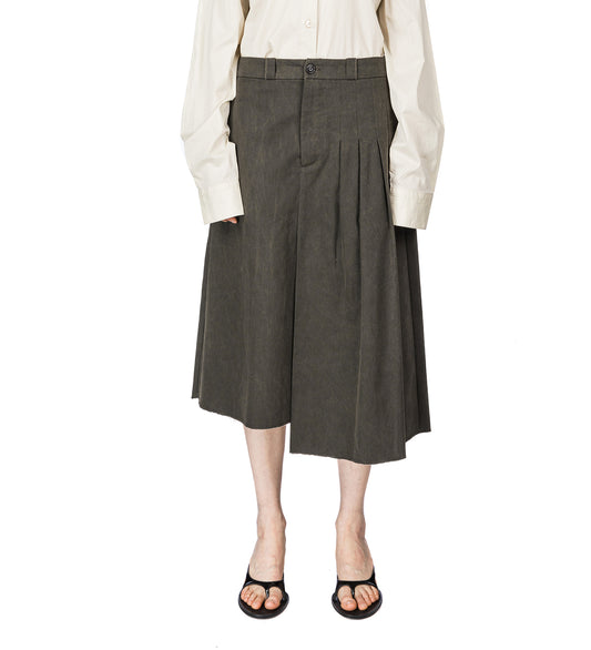 ORIGAMI SKIRT ANTIQUE MUDD COATED SATEEN