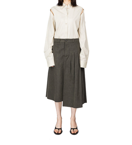 ORIGAMI SKIRT ANTIQUE MUDD COATED SATEEN