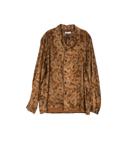 CMMN SWDN RANI LONG SLEEVE SHIRT BROWN PAISLEY