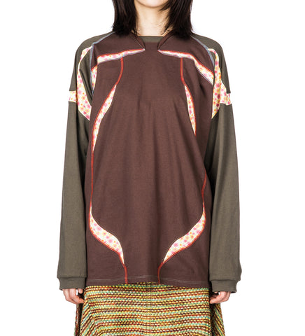 SPORT JERSEY LONG SLEEVE BROWN/FLOWER