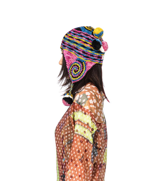CROCHET HELMET HAT RAINBOW