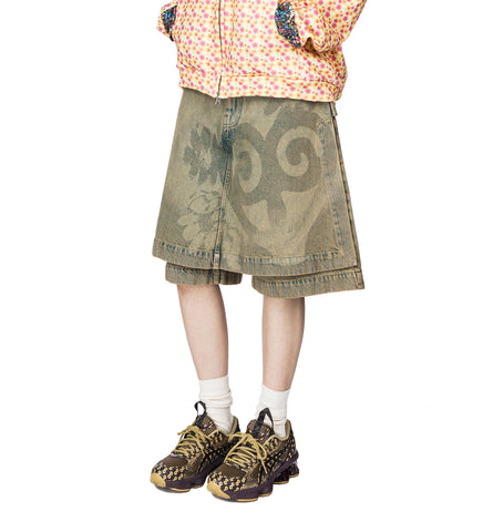 DENIM SKORT SAND