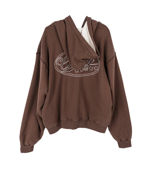 5 STAR THERMAL ZIP HOODIE BROWN