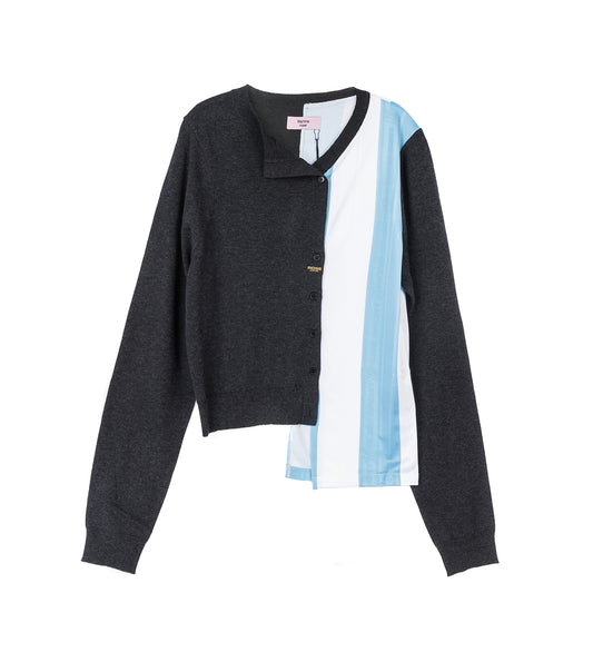 HYBRID FOOTBALL CARDIGAN GREY MULTI