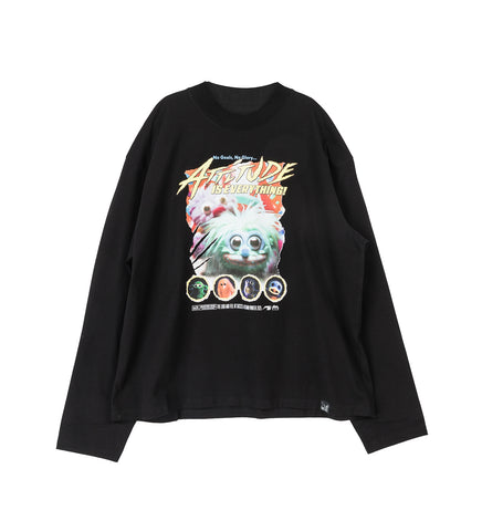 FUNNEL NECK L/S T-SHIRT BLACK FUZZIES