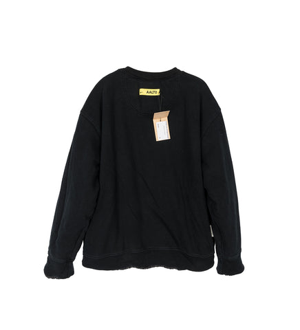 RECODED BY AALTO DOUBLE NYLON SWEATSHIRT BLACK