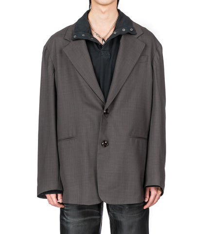 INDUSTRY BLAZER STORM GREY MERINO VOILE
