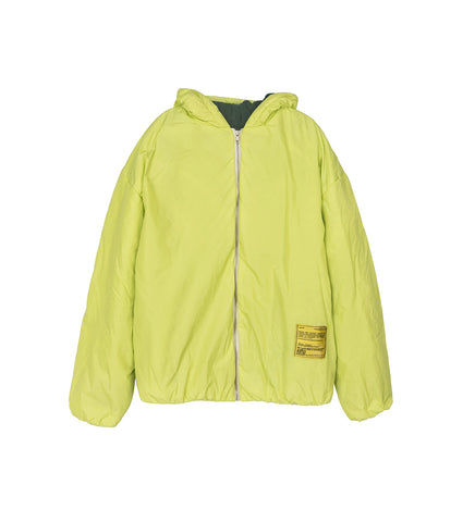 RECODED BY AALTO DOUBLE NYLON ZIP HOODIE YELLOW