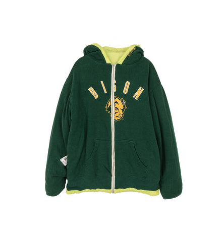 RECODED BY AALTO DOUBLE NYLON ZIP HOODIE YELLOW