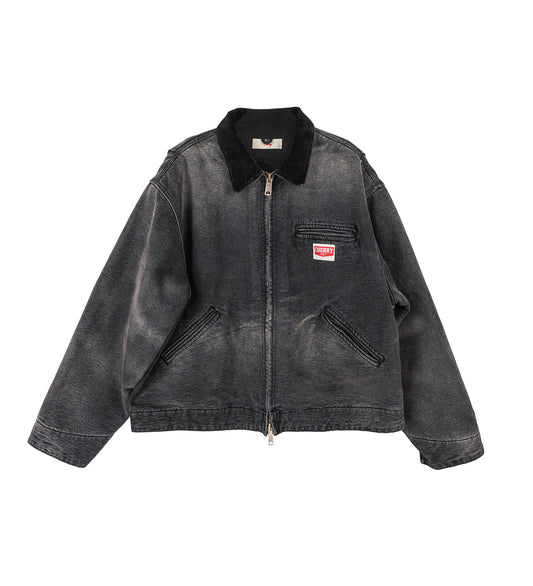 SUN FADED WORK JACKET VINTAGE BLACK