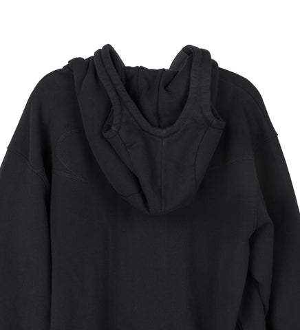 THREE ZIP HOODIE BLACK