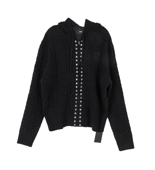 KNIT HOODIE BLACK