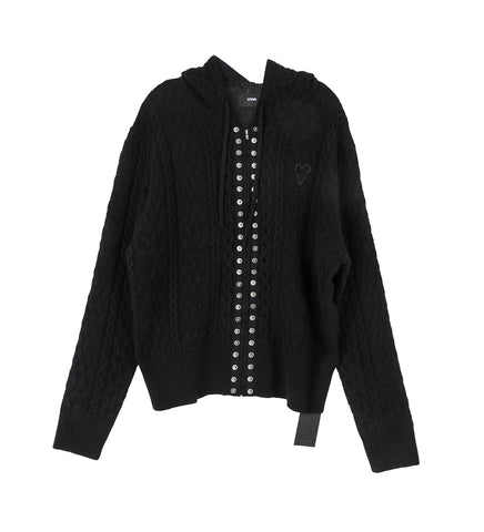 KNIT HOODIE BLACK