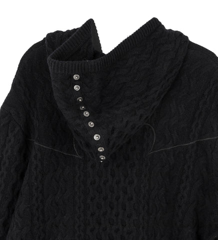 KNIT HOODIE BLACK
