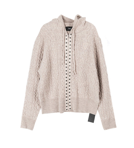KNIT HOODIE BEIGE