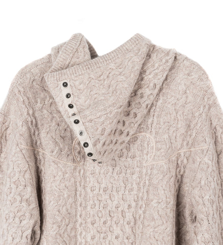KNIT HOODIE BEIGE