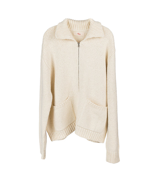 5 STAR KNIT ZIP UP CREAM